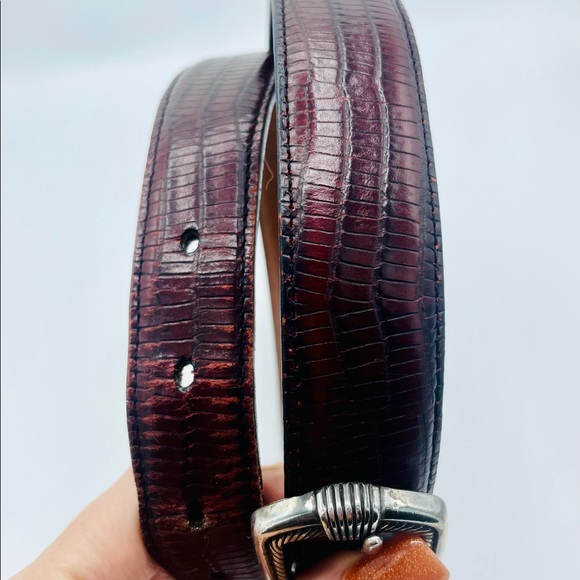 Brighton “Onyx” full grain croc print w/etched two tone buckle #40C main image 5